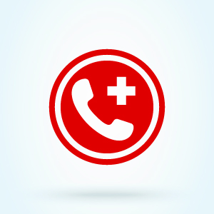 Llame al teléfono de emergencia, icono moderno simple